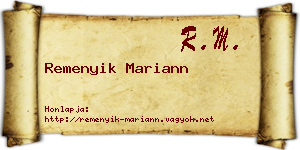 Remenyik Mariann névjegykártya